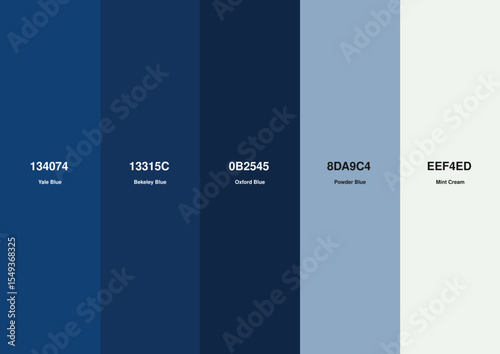 Classic Blue to Pale Green Color Palette