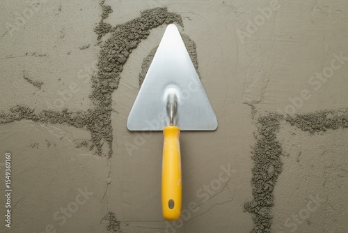 Trowel for cement plaster,spatula,top view