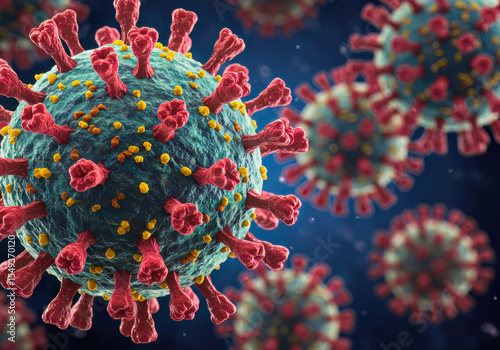Common Cold's Culprit: A microscopic view of RSV's two distinct surface spikes, revealed in this detailed 3D illustration.