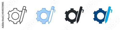Resource Icon Set Multiple Style. Designed In Outline, Blue, Glyph, Dual Tone