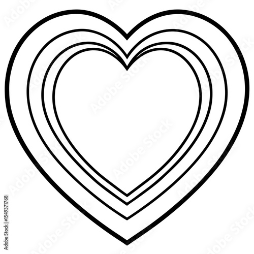 HeartIcon01 line art vector