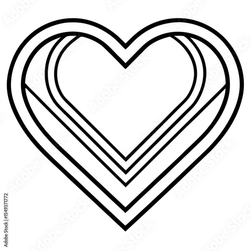 HeartIcon01 line art vector