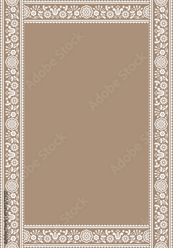 Tradition Mughal motif. Mughal hand drawn flower, Mughal wall painting, Embroidery seamless pattern with beautiful flowers.Handmade floral ornament on dark background.