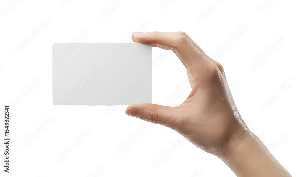 Obraz premium Blank Business Card Mockup Hand Holding a Clean White Card for Design Presentations