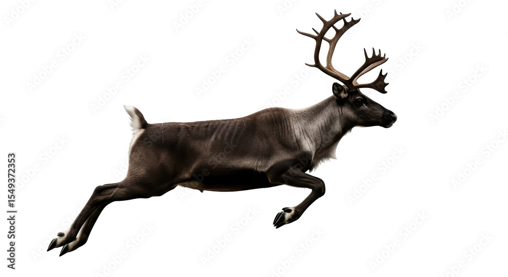 Fototapeta premium Isolated Reindeer Jumping