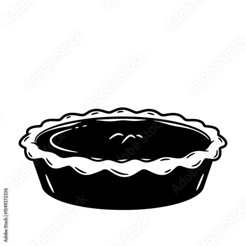 Illustration of a pie with a decorative crust edge silhouette