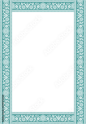Tradition Mughal motif. Mughal hand drawn flower, Mughal wall painting, Embroidery seamless pattern with beautiful flowers.Handmade floral ornament on dark background.