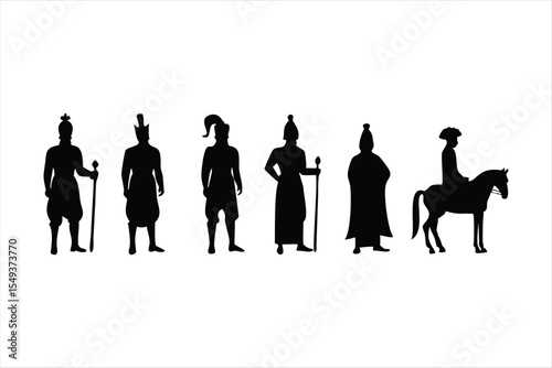 Old West Cowboy and Gentleman Silhouettes - Vintage Western Characters