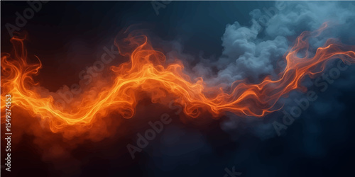 Abstract Amaranth and Alice blue ,Amber smoke and flame patterns create a dark, fiery background with a burning motion design.