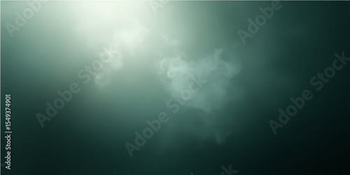 Abstract green fog background with soft motion rays and subtle lighting effects