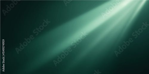 Emerald green motion light effect with abstract mist and foggy illumination