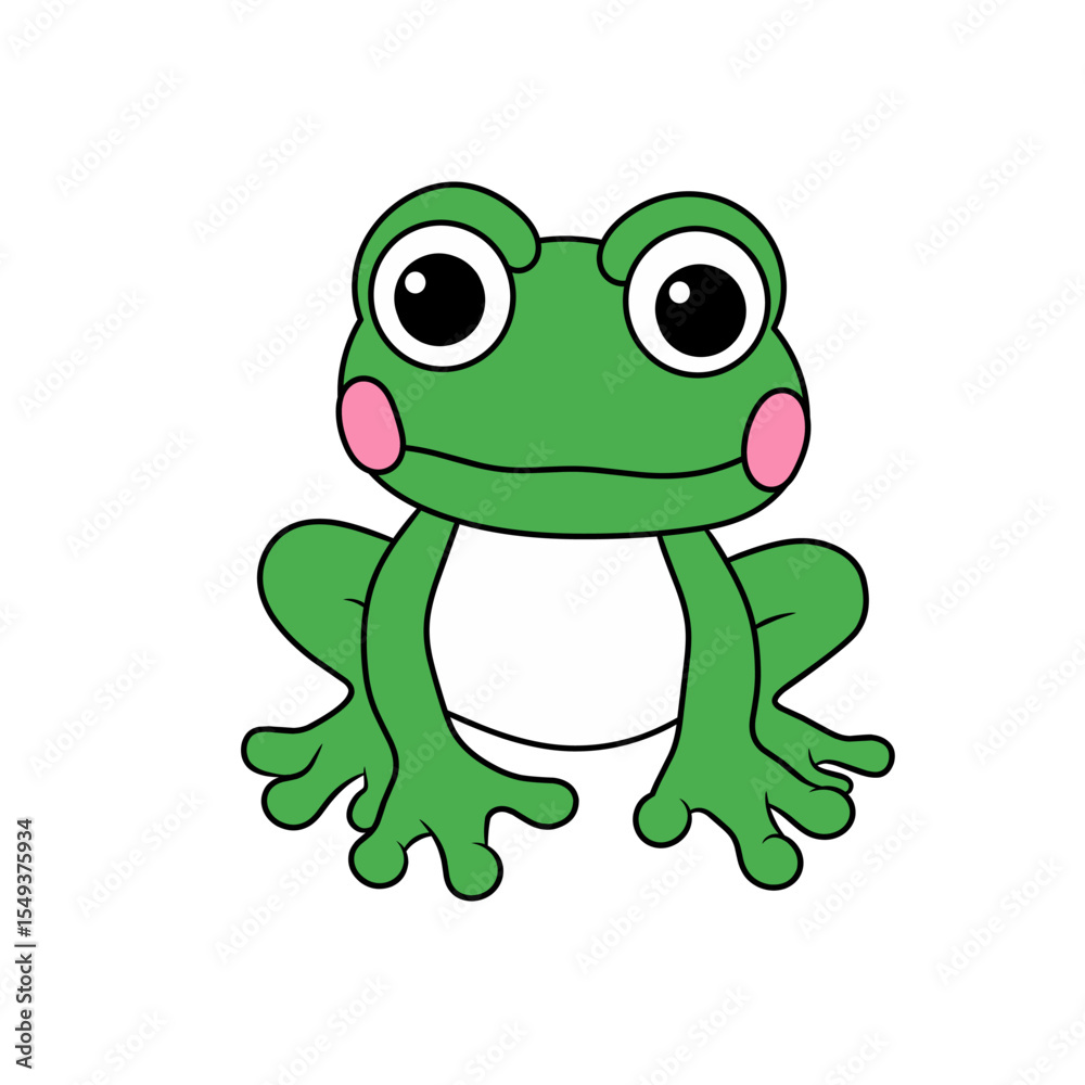 Fototapeta premium vector frog sitting with a cute appearance