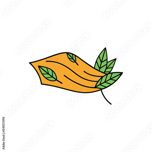 designer summer beach wrap with leaf patterns blowing in sea breeze Vector illustration