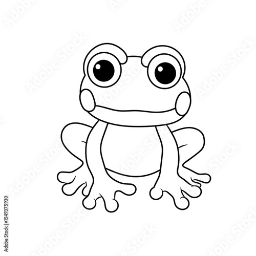 vector frog sitting with a cute appearance