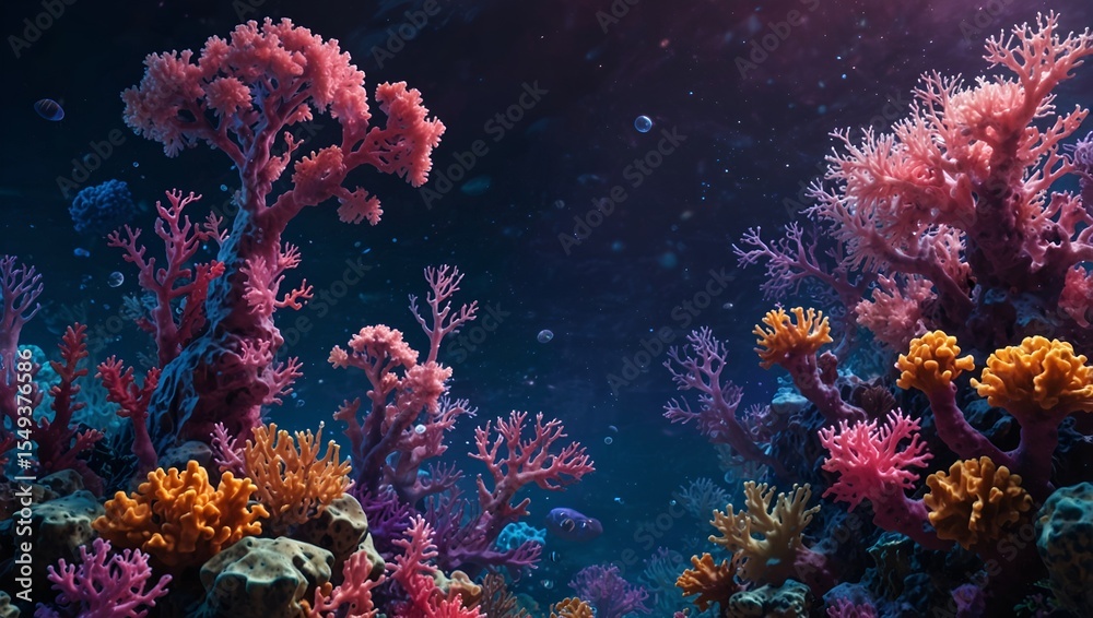 Fototapeta premium Brightly Colored Coral Reef Underwater