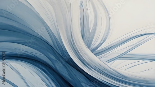 Abstract Swirling Blue and White Art with Dynamic Motion
