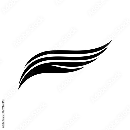 A sleek vector icon representing a car spoiler with curved airflow lines.