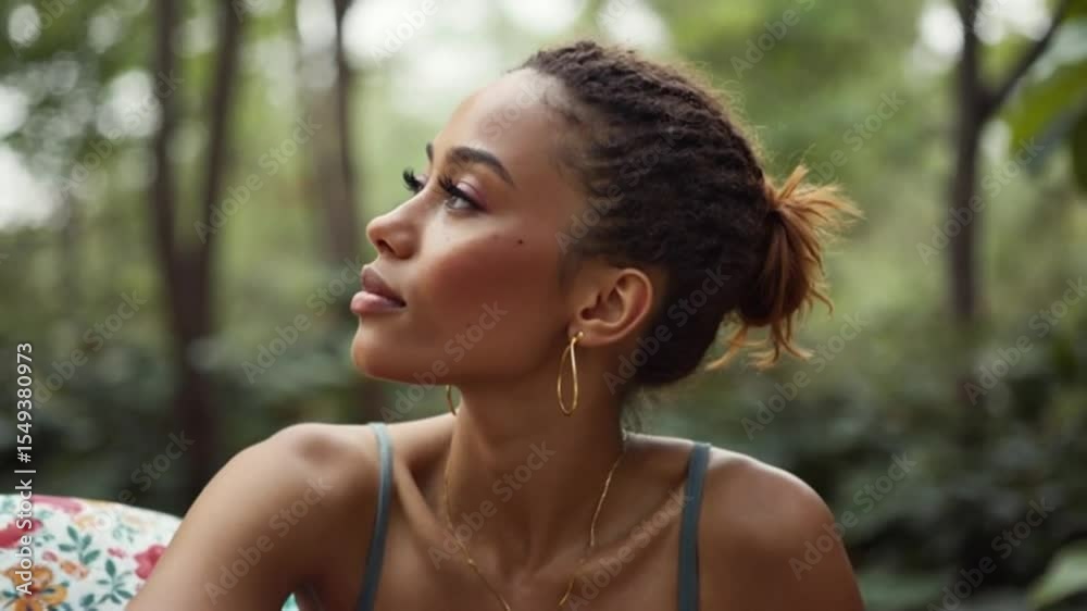 4K Stock Video Pensive Woman in Nature, Serene Beauty, Peaceful Outdoors 4K Stock Video Pensive Woman in Nature, Serene Beauty, Peaceful Outdoors