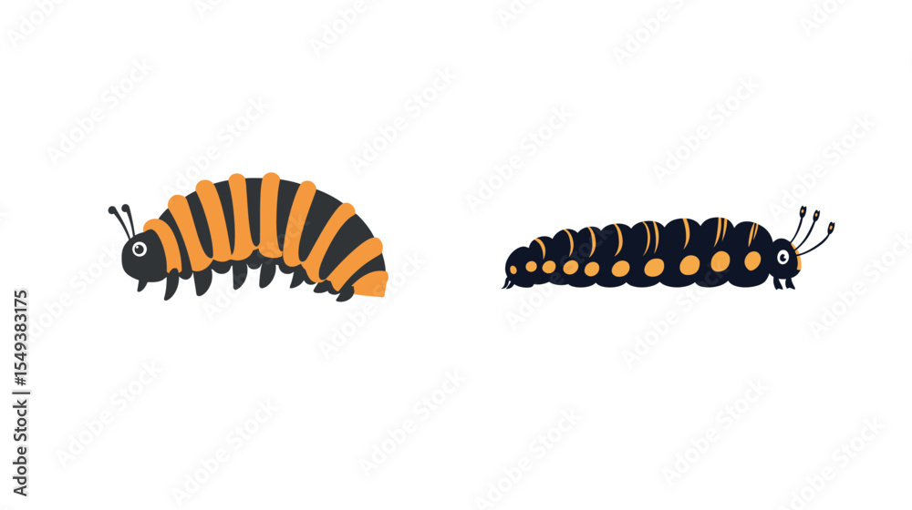 Naklejka premium Caterpillar Vector Graphic Design – Cute Insect Illustration
