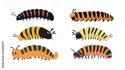 Caterpillar Vector Graphic Design – Cute Insect Illustration