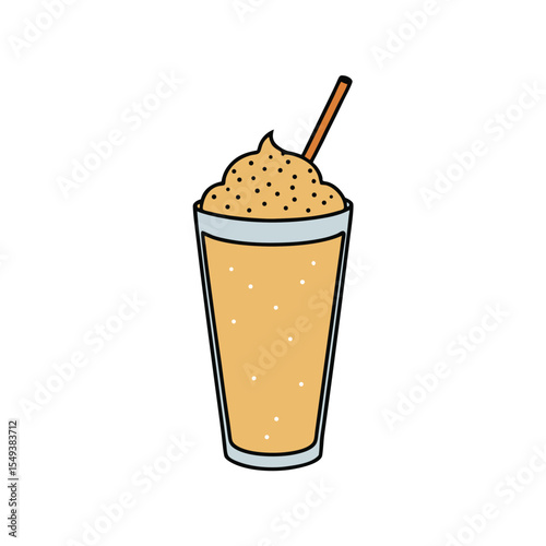 premium tropical smoothie glass topped with gold dust garnish Vector illustration