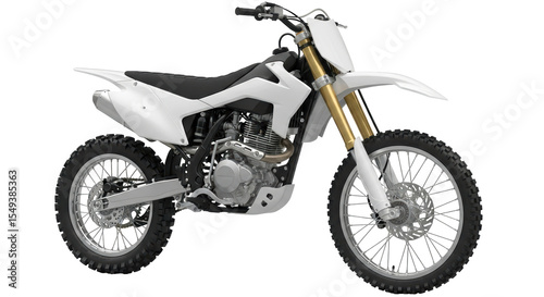 Isolated White Dirt Bike