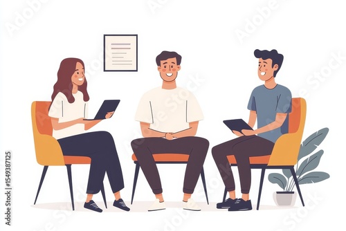 Psychologist talking with a couple during mental therapy, addressing relationship issues and providing counseling., Generative AI
