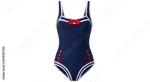 Isolated Nautical Style Swimsuit