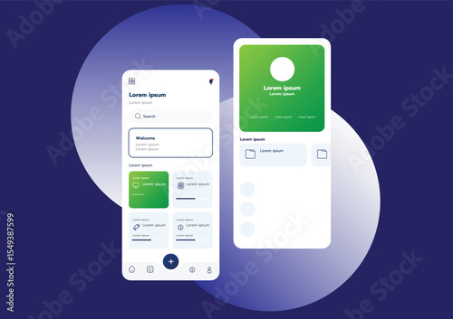 3D Vector illustration of flat style UI or UX design.