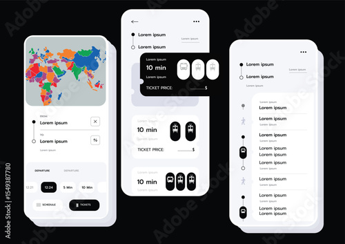 3D Vector illustration of flat style UI or UX design.