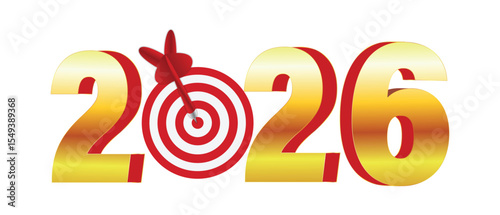2026 Happy new year letters banner, Happy new year vector art and illustration template poster, banner, flyer, background