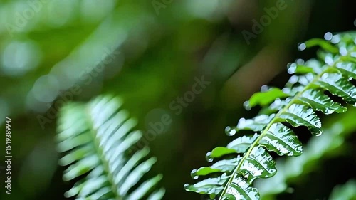 Close-up of a green leaf covered in glistening blue water droplets capturing nature's serene beauty and intricate patterns after rainfall