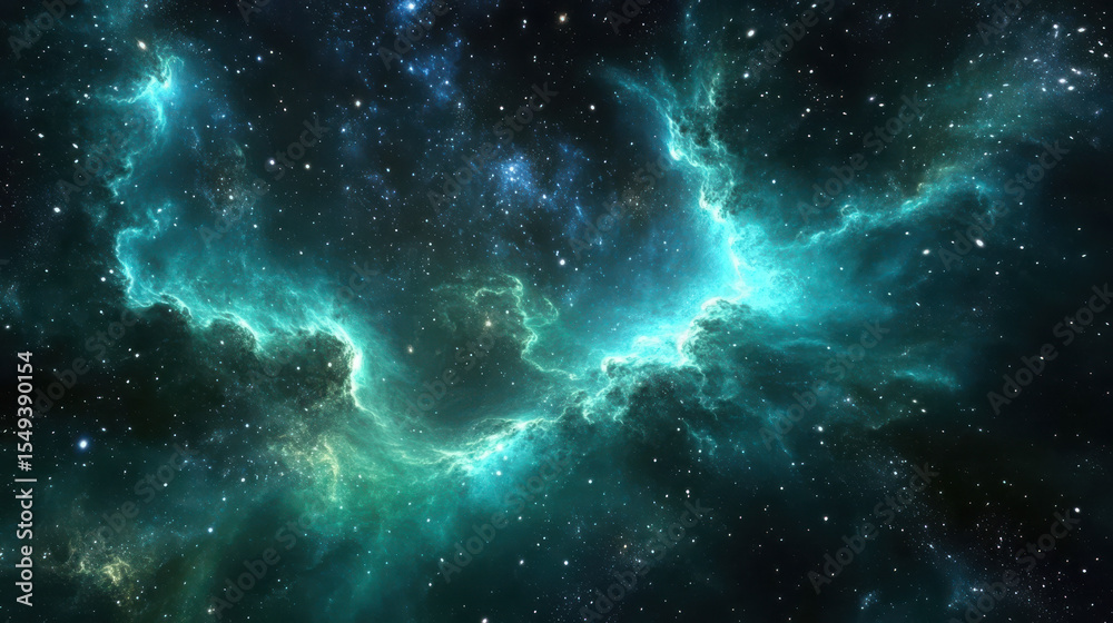 Naklejka premium Deep space nebula with bright stars. Cosmic cloud and universe background. Astronomy wallpaper and outer space exploration concept.