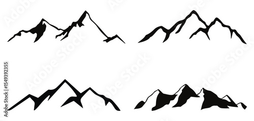 mountain landscape vector illustration, beautiful mountain graphic art