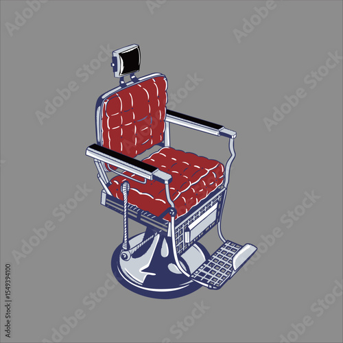 Vintage Barber Chair Illustration – Classic Style