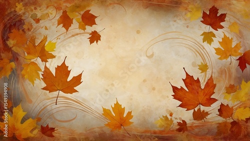 Autumn Elegance: Vibrant Maple Leaves in Fall Art