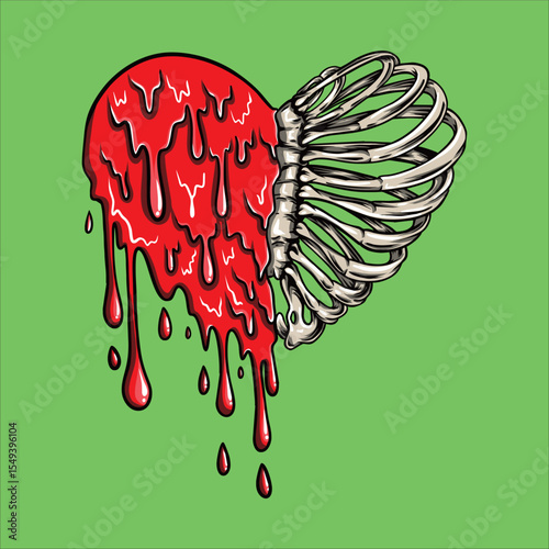 red heart on a branch