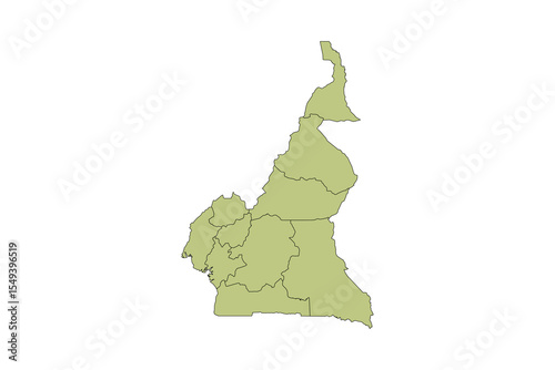 Cameroon map icon. Cameroon outline map. Simple icon design. Vector illustration