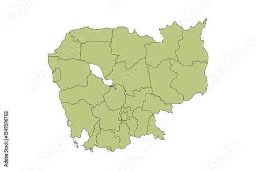 Cambodia map icon. Cambodia outline map. Simple icon design. Vector illustration