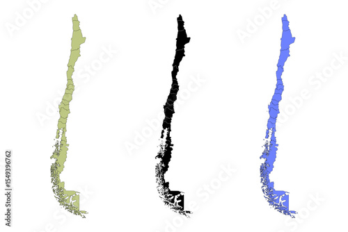 Сhile map icon. Сhile outline map. Simple icon design. Vector illustration