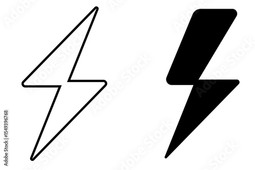 Lightning icon set illustration. electric sign and symbol. power icon.