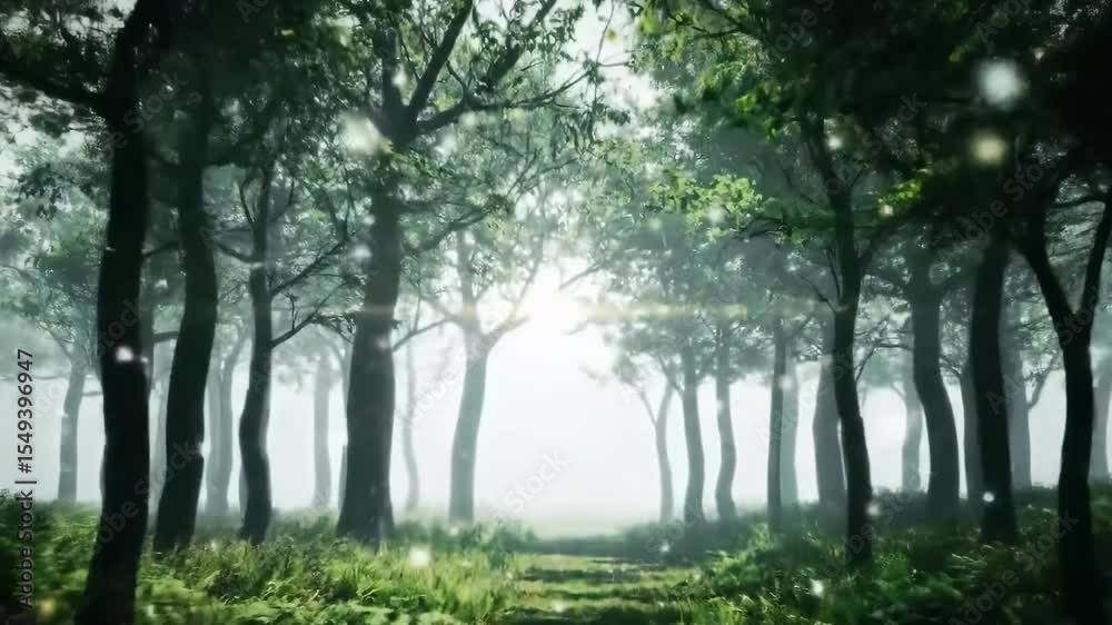Magical Forest Path with Sunbeams and Fairy Dust Magical Forest Path with Sunbeams and Fairy Dust