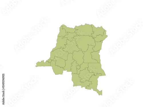 Outline of the map of Democratic Republic of the Congo with regions