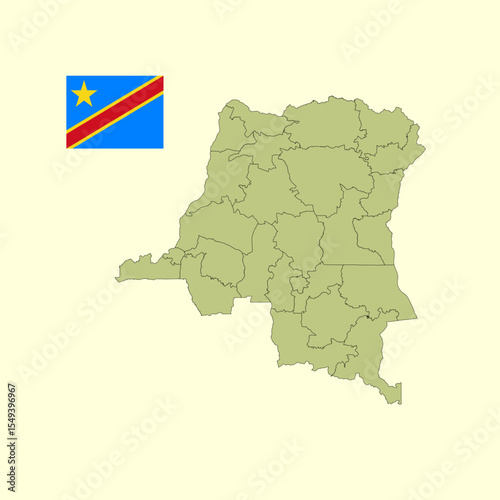 Democratic republic of the Congo map icon. Democratic republic of the Congo outline map. Simple icon design. Vector illustration
