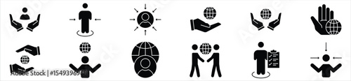 Global Responsibility and Human Support Line Icons – Diversity, Inclusion, and Ethics Symbols