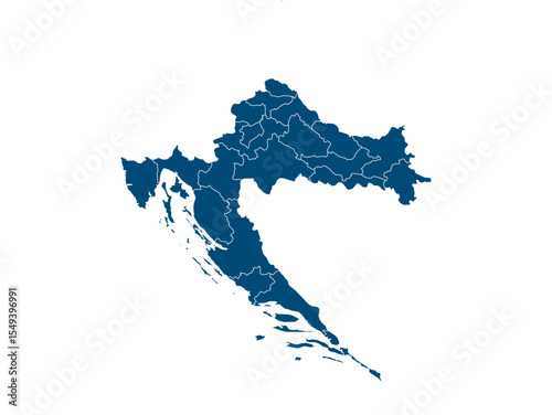 Croatia map icon. Croatia outline map. Simple icon design. Vector illustration