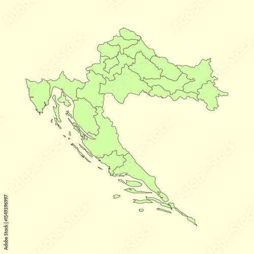 Croatia map icon. Croatia outline map. Simple icon design. Vector illustration