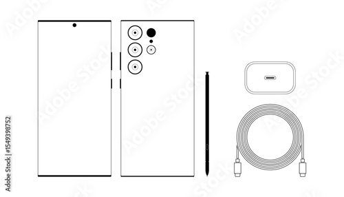 Samsung Galaxy S24 with S-Pen and Charging Kit – Tech Icon Collection Accessories– Cable, Stylus, Adapter