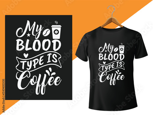 Whimsical Coffee Lover T Shirt Design Featuring Funny Quote and Coffee Cup Illustration for Apparel