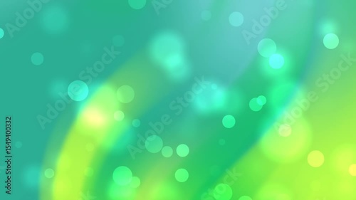 Abstract green and teal bokeh background.